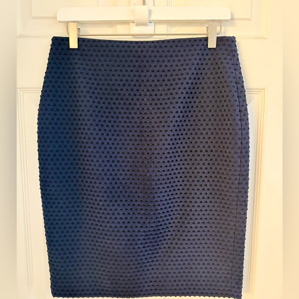 Banana Republic Factory Navy Pencil Skirt with Raised Dot Texture - Size 4
